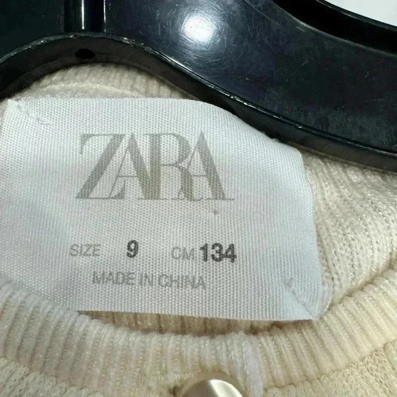 Zara girls button up ivory sweater with a lace collar size 9 - Picture 7 of 7